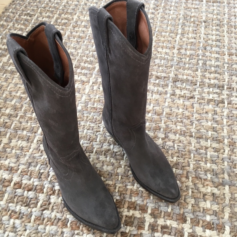 Frye gray suede boots